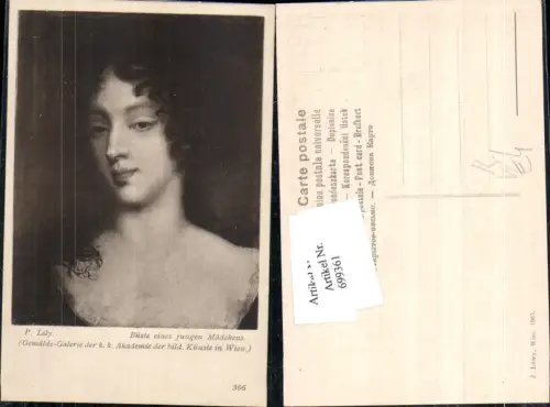 699361 Künstler AK P. Lely Büste eines jungen Mädchens