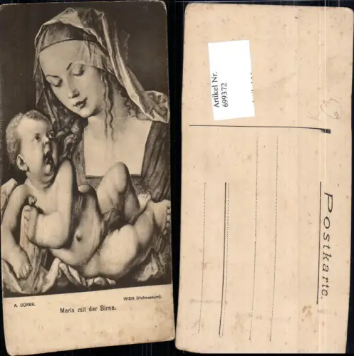 699372 Künstler AK Adalbert Dürer Maria m. Birne