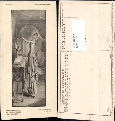 699374 Künstler AK Daniel Chodowiecki Sophies Reise Federzeichnung