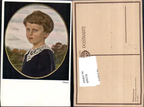 699378 Künstler AK Prof. Kraus Heinz Junge Bub Portrait Moderne Kunst 211