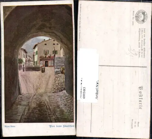 699383 Künstler AK Anton Amon Stadttor Deutscher Schulverein 1024