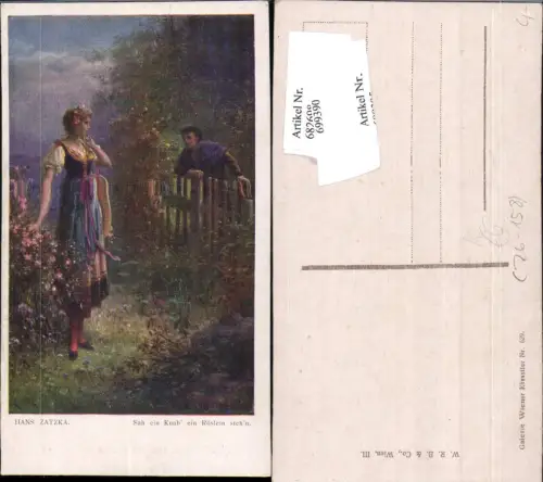 699390 Künstler AK Hans Zatzka Sah ein Knab ein Röslein stehen