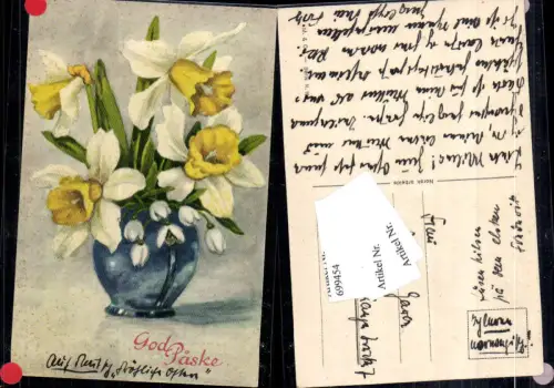 699454 Künstler AK Blumen Vase God Paske Ostern