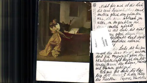 699486 Künstler AK Rene Prinet Kreuzersonate Kuss Liebe Frau Mann Klavier