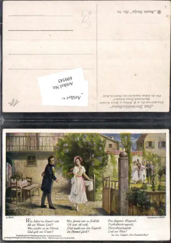 699545 Künstler AK A. Broch Musik Liedkarte Schubert Dreimäderlhaus