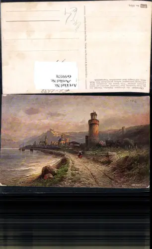 699578 Künstler AK N. Astudin Oberwesel am Rhein Burg Turm