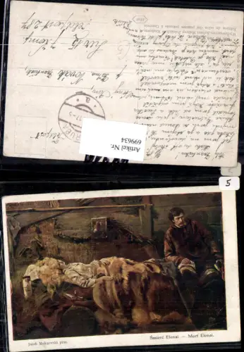 699634 Künstler AK Jacek Malczewski Tod Mort Elenai Frau stirbt am Bett