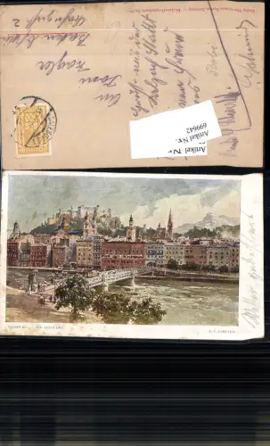 699642 Künstler AK E.T. Compton Salzburg Altstadt Stieglkeller