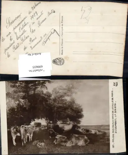 699655 Künstler AK G. Courbet La Sieste Rinder Palais des Beaux Arts de la Ville Paris