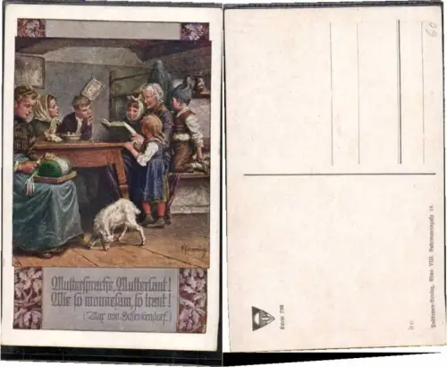 63037,Dt Schulverein 792 F. Kuderna Kinder Lesen Stube Hund