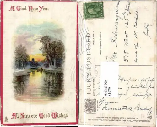 81979,R. Tuck 608 New Year Landscape Neujahr