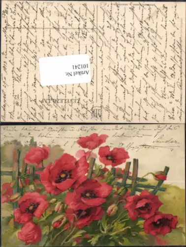 101241,Meissner e Buch 1898 Blumen am Zaun