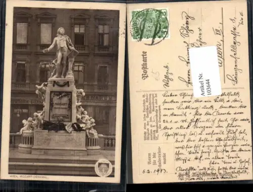 103644,Dt. Schulverein 208 Wien 1 Mozart Denkmal