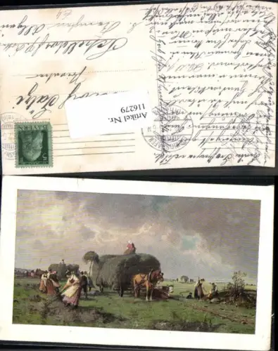 116279,Theo Stroefer Nürnberg 1275 Bauern Feldarbeit Heuernte Ernte Pferd