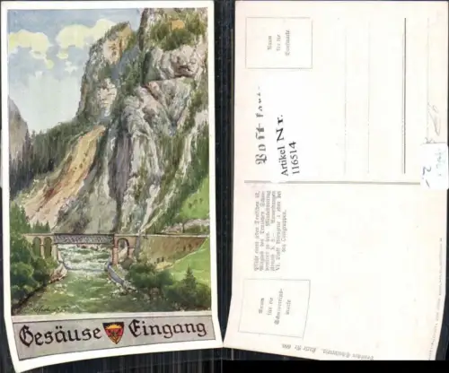 116514,Dt Schulverein 600 E.F. Hofecker Gesäuse Eingang Johnsbach