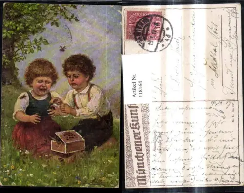 118164,Theo Stroefer Verlag 19 Künstler L. Blume-Siebert Maikäfer flieg Kinder a. Wiese