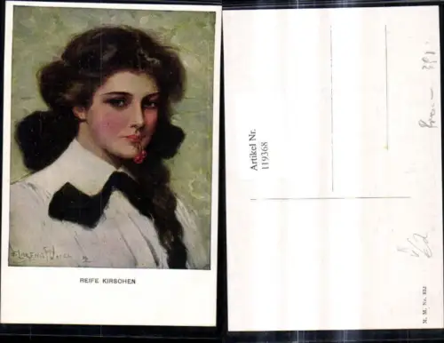 119368,M. Munk Vienne 832 Clarence F. Underwood Reife Kirschen Frau i. Mund