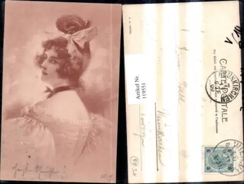 119551,M. Munk Vienne Künstler Ak Frau Jugendstil