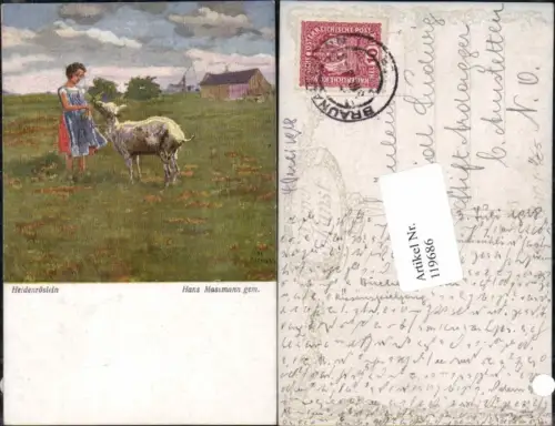119686,Hans Massmann Mädchen m. Schaf B.K.W.I 124