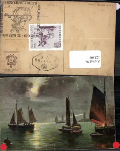 123508,Theo Stroefer 1608 Segelboot Segelschiffe Leuchtturm Ersttag 1971