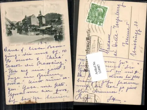 124987,Gruss aus Karlsbad Marktplatz Detailpartie pub Stengel Co 2023