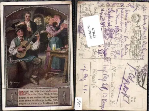 129859,Dt. Schulverein 808 F. Kuderna Wein Kuss Gesang Gitarre Bierfass