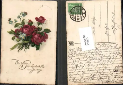 132473,Meissner e Buch Leipzig 2632 Geburtstag Rosen Blumen