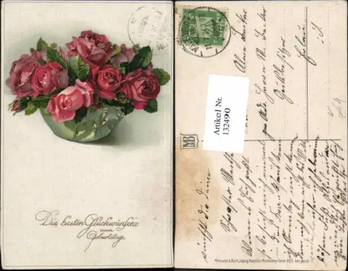 132490,Meissner e Buch Leipzig 2211 Geburtstag Blumen