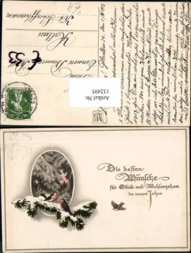 132495,Meissner e Buch Leipzig 2353 Neujahr Vogel Vögel