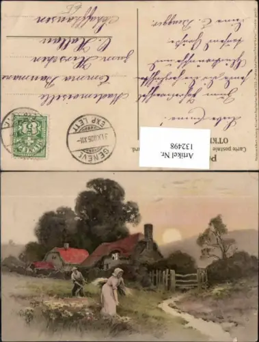 132498,Meissner e Buch Leipzig 1355 Frohes schaffen in freier Natur Bauern Arbeit Heu Ernte