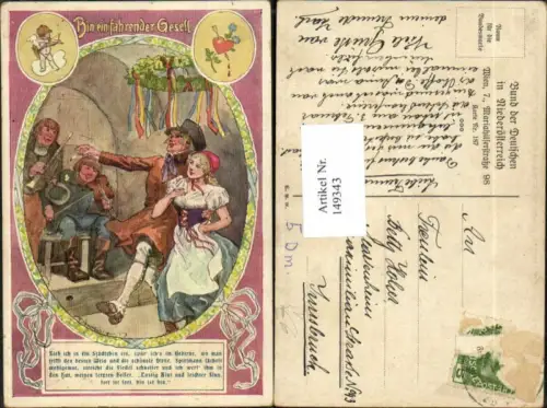 149343,Bund d. deutschen in Niederösterreich 187 F. Gareis Fahrender Gesell