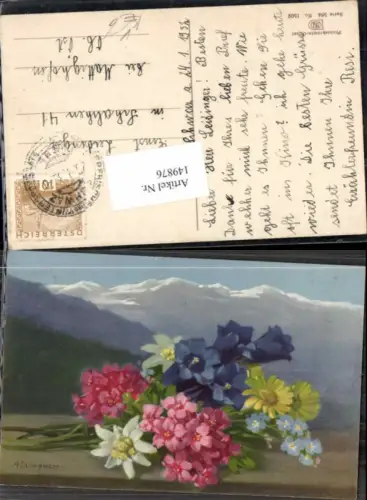 149876,Photochromie Nenke Ostermaier 584-1509 A. Wagner Blumen Edelweiss