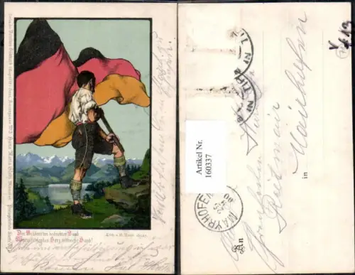 160337,Verein Südmark 3 Hans Maria Glatz Patriotik Fahne