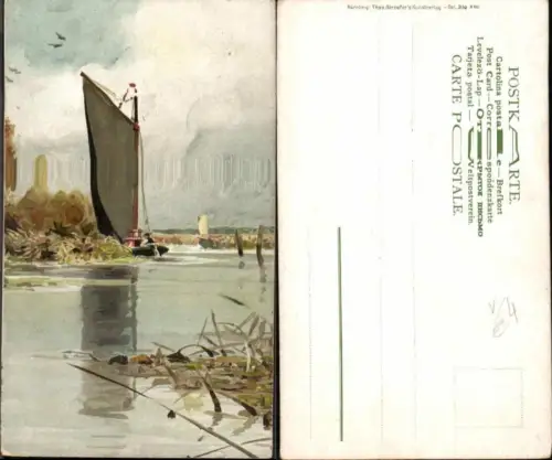 161281,Künstlerkarte Theo Stroefer 310-VIII Segelboot Boot