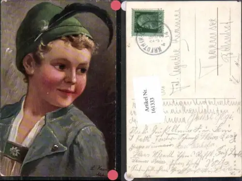 161333,Theo Stroefer 1133 L. Kraus Junge m. Hut Feder Hut Tracht Tiroler Tirol