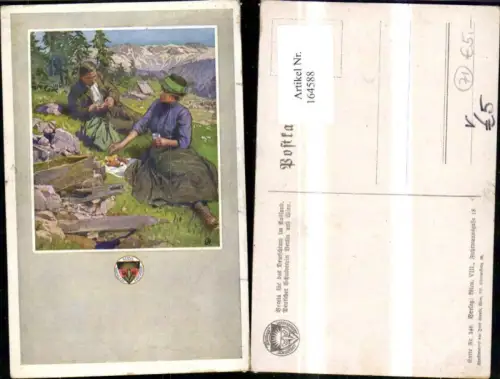 164588,Dt Schulverein 346 Frau Mann b. Jause am Berg