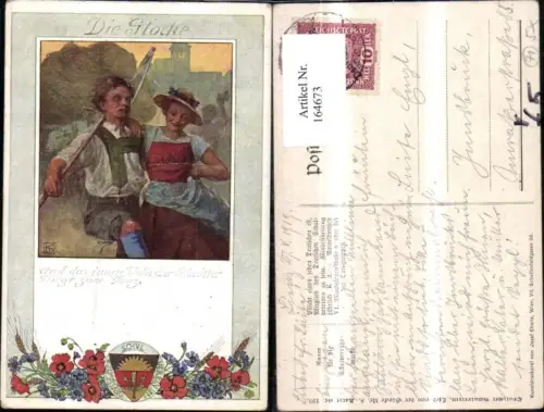 164673,Dt Schulverein 199 Die Glocke Mann Frau Sense sign Karl Friedrich Gsur