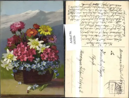 165026,Photochromie Nenke e Ostermaier 586euro1524 Blumenkorb sign A Wagner