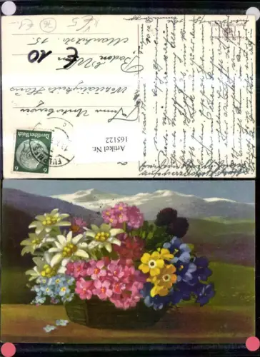 165122,Photochromie Nenke e Ostermaier 586euro1521 Blumenweide Blumen sign A Wagner