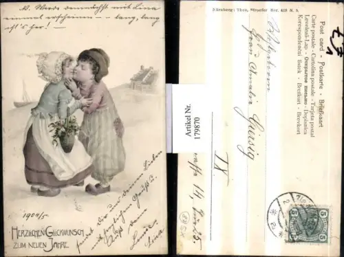 179870,Theo Stroefer Verlag 419euro5 Neujahr Kinder Kuss