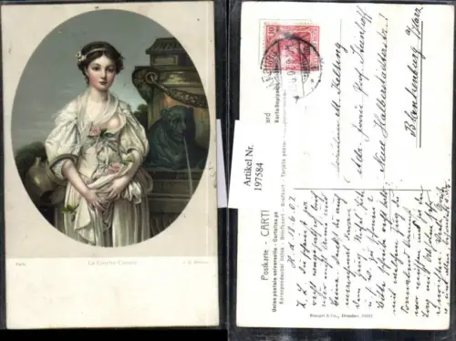 197584,Stengel e Co 29897 La Cruche Cassee Frau m. Haarreifen u. Kleid