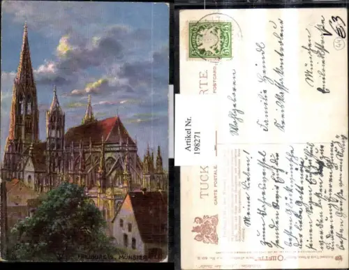 198271,Raphael Tuck 601B Deutsche Städte Freiburg Vs. Münster Dom Kirche