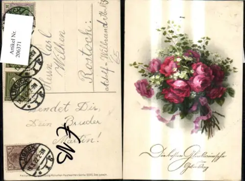 206371,Künstler Ak Meissner e Buch 2532 Blumen Rosen Strauß Geburtstag