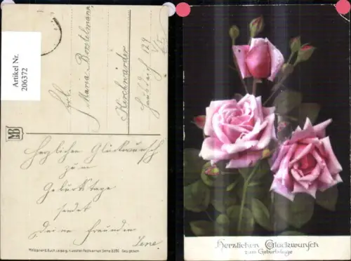 206372,Künstler Ak Meissner e Buch 2390 Rosen Blumen Geburtstag