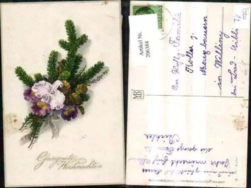 206384,Künstler Ak Meissner e Buch 2311 Tannenzweig Blätter Blume Schleife Weihnachten