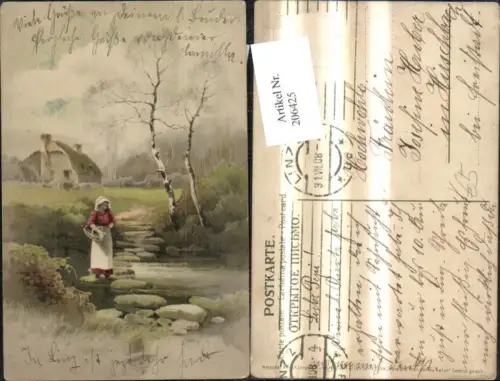 206425,Künstler Ak Meissner e Buch 1354 Wald u. Flur Gottes Natur Frau Landschaft