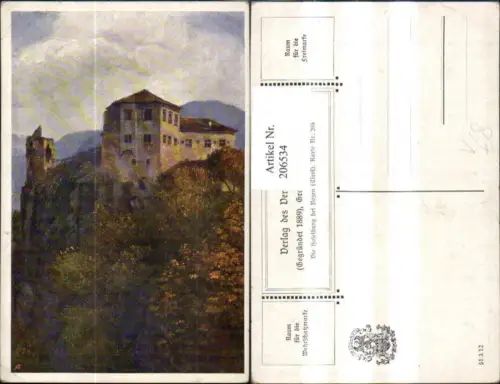 206534,Deutscher Schulverein 205 Die Haselburg b. Bozen Burg