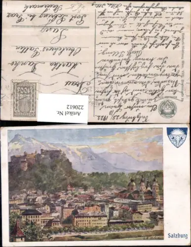 220612,Deutscher Schulverein 576 Künstler E. F. Hofecker Salzburg Teilansicht