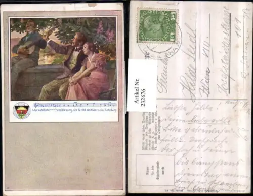 232676,Deutscher Schulverein 63 Künstler AK Frau m. Man Wein Gitarre Lied