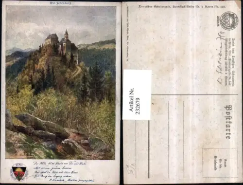 232679,Deutscher Schulverein 140 Künstler AK Die Festerburg Burg Text